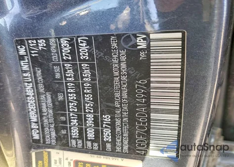 2013 Mercedes-Benz Gl 450 4Matic from USA, damaged, VIN 4JGDF7CE6DA149976